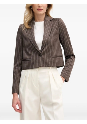 Pedro Del Hierro pinstripe-pattern cropped blazer - Brown