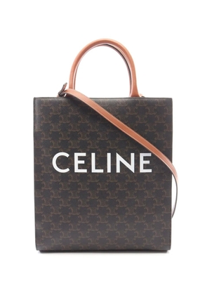 Celine Pre-Owned 2021-2026 Small Triomphe Coated Canvas Vertical Cabas Tote satchel - Brown