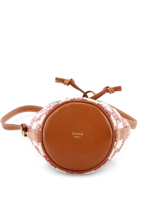 Celine Pre-Owned Drawstring Triomphe Canvas Micro bucket bag - Brown
