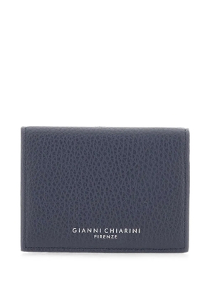 GIANNI CHIARINI Dollaro pebbled leather card holder - Blue