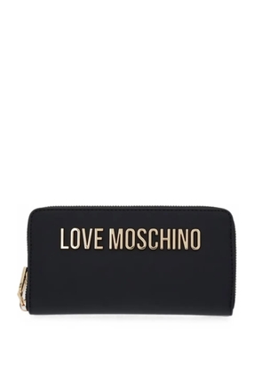 Love Moschino logo-plaque zip-around wallet - Black