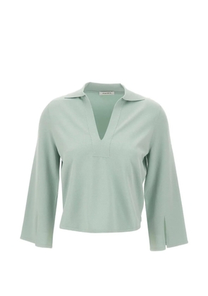 Kangra V-neck slit-sleeve T-shirt - Green