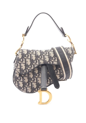 Christian Dior Pre-Owned 2018-2020 Mini Oblique Canvas Saddle Bag satchel - Blue