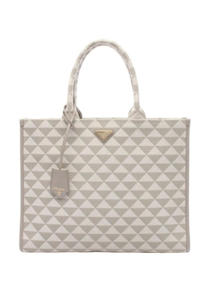 Prada Pre-Owned 2013-2026 Large Triangolo Jacquard Symbole tote bag - Grey