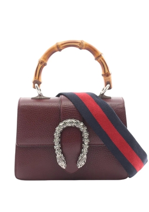 Gucci Pre-Owned 2016-2026 Mini Leather Bamboo Dionysus Web satchel - Red