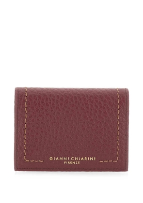 GIANNI CHIARINI Bubble maxi-grain leather card holder - Red
