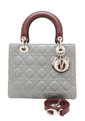 Christian Dior Pre-Owned 2000-2026 Medium Tricolor Lambskin Cannage Lady Dior satchel - Grey