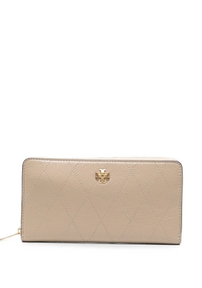 Tory Burch diamond-quilted leather wallet - Neutrals