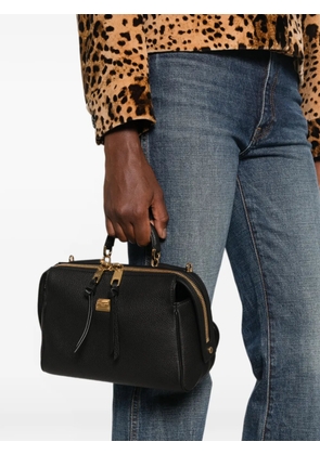 Dolce & Gabbana logo-plaque pebbled tote bag - Black