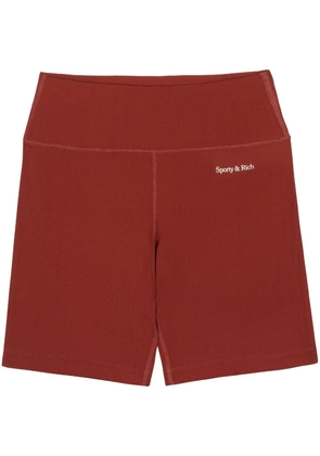 Sporty & Rich logo-print elasticated-waistband biker shorts - Red