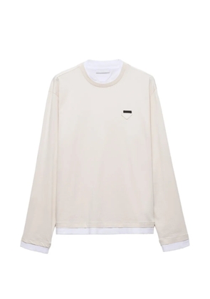 Prada long-sleeved cotton T-shirt - Neutrals