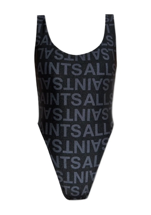 AllSaints Cay logo-print swimsuit - Black