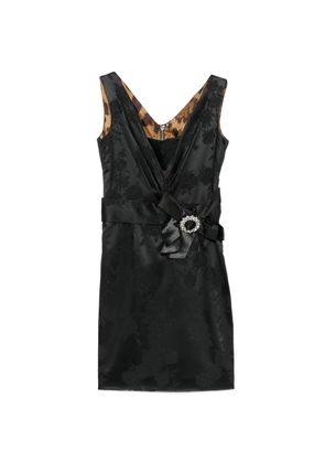 Dolce & Gabbana Pre-Owned floral-damassé crystal-embellished mini dress - Black