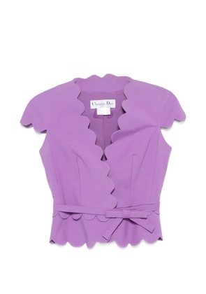 Christian Dior Pre-Owned 2011 scalloped-edge belted top - Purple