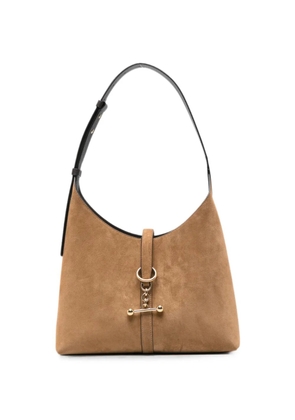 Strathberry suede bar-detail shoulder bag - Brown