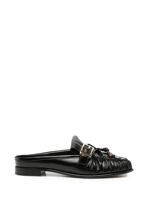 FENDI O'Lock fringed mules - Black
