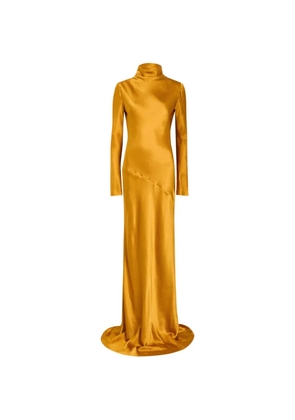 TOVE Gio high-neck long-sleeve maxi dress - Gold