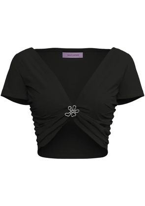 Maccapani Angela gathered-detail cropped top - Black