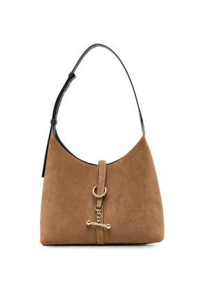 Strathberry bar-detail suede shoulder bag - Neutrals