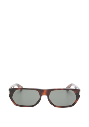 Saint Laurent Eyewear tortoiseshell-effect rectangle-frame sunglasses - Brown