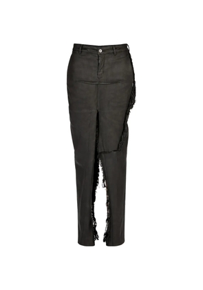Rick Owens DRKSHDW fringe slit maxi skirt - Black