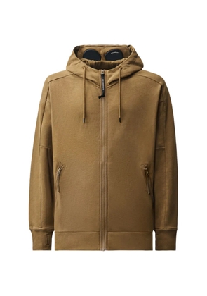 C.P. Company Goggle-detail zip-up hoodie - Brown
