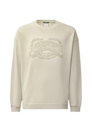 C.P. Company logo-embroidered long-sleeve sweatshirt - Neutrals