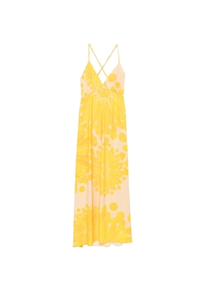 Themis Z Helia floral-print cross-back maxi dress - Yellow