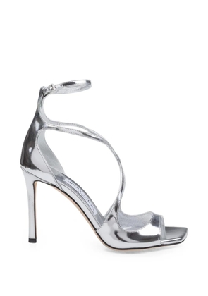 Jimmy Choo Azia 95 metallic leather sandals - Silver