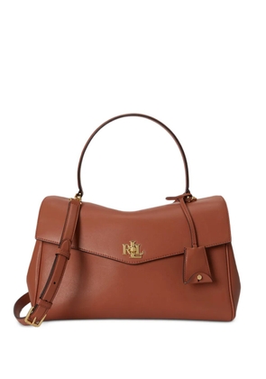 Lauren Ralph Lauren medium Farrah leather soft satchel bag - Brown