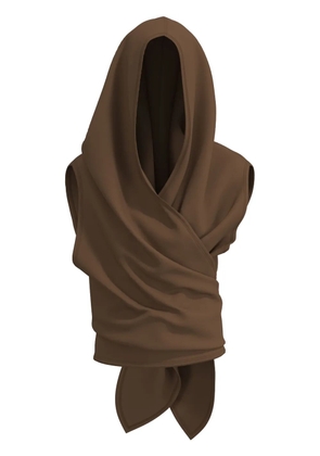 Maccapani hooded wraparound top - Brown