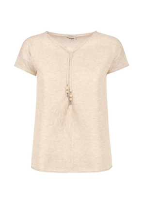 Kangra embellished short-sleeve T-shirt - Neutrals