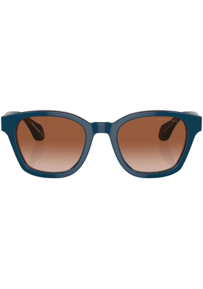 Giorgio Armani logo-print oversize-frame sunglasses - Blue