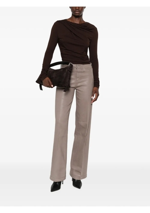 L'Agence Cçayton coated wide-leg jeans - Grey
