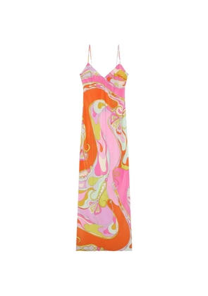 PUCCI Orchidee-print silk dress - Pink