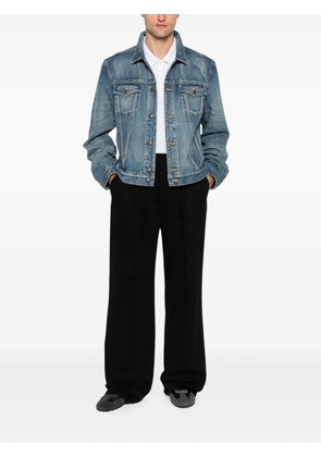 Alexander McQueen faded-effect denim jacket - Blue