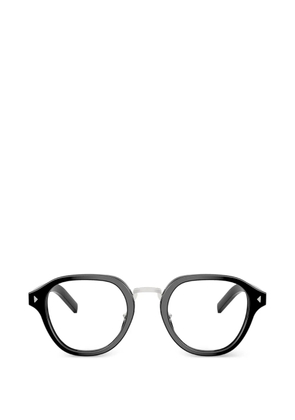 Prada Eyewear Iconic-plaque glasses - Black