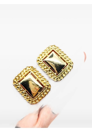 Jennifer Gibson Jewellery 1980s rectangular-motif chain earrings - Gold