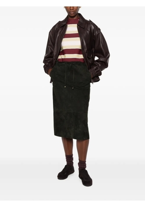 'S Max Mara drawstring suede midi skirt - Green