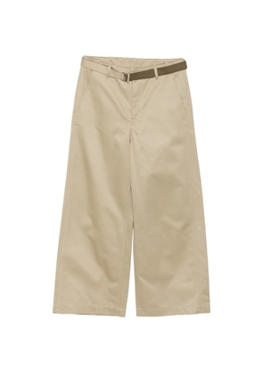 sacai wide chino pants - Neutrals