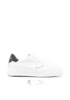 Philippe Model Paris Temple logo-patch leather sneakers - White