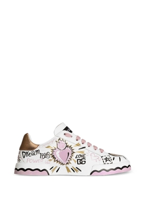 Dolce & Gabbana calfskin Portofino sneakers - White