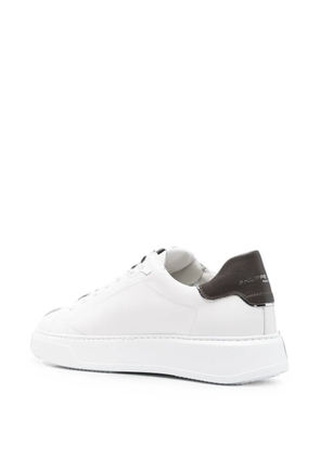 Philippe Model Paris Temple logo-patch leather sneakers - White