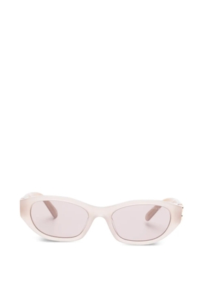 Miu Miu Eyewear logo-plaque oval-frame sunglasses - Neutrals