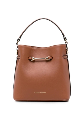 Strathberry mini Corda Bucket leather tote bag - Brown