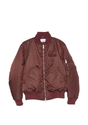 Off-White logo-patch bomber jacket - Red