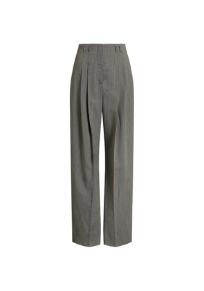 Alberta Ferretti pinstripe pleated trousers - Grey