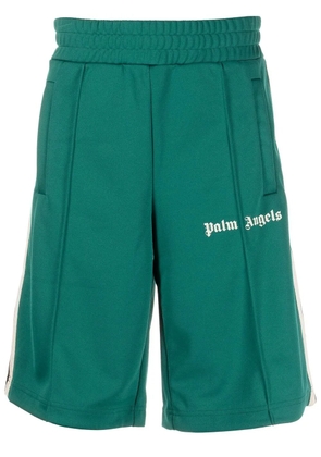Palm Angels logo-embroidered track shorts - Green