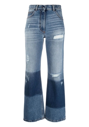 Palm Angels x Moncler distressed straight-leg jeans - Blue