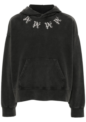 Palm Angels monogram-print cotton hoodie - Grey